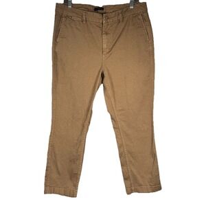 J Crew Broken In Boyfriend Khaki Chino Pants Lightly Distressed Sz 10‎ Academia